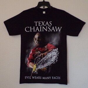 New "Texas Chainsaw – Evil Wears Many Faces" Unisex Horror T-Shirt – Small–3XL